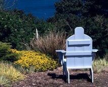 photograph of chair overlooking the sea