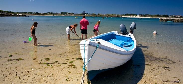 Boat on a Guernsey beach